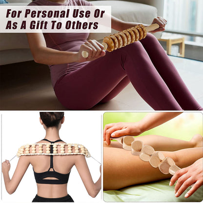 3pcs Wooden Anti-Cellulite Massage Roller