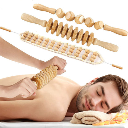 3pcs Wooden Anti-Cellulite Massage Roller
