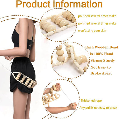 3pcs Wooden Anti-Cellulite Massage Roller